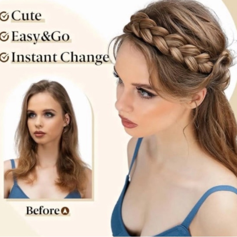Braided headband with Adjustable strap